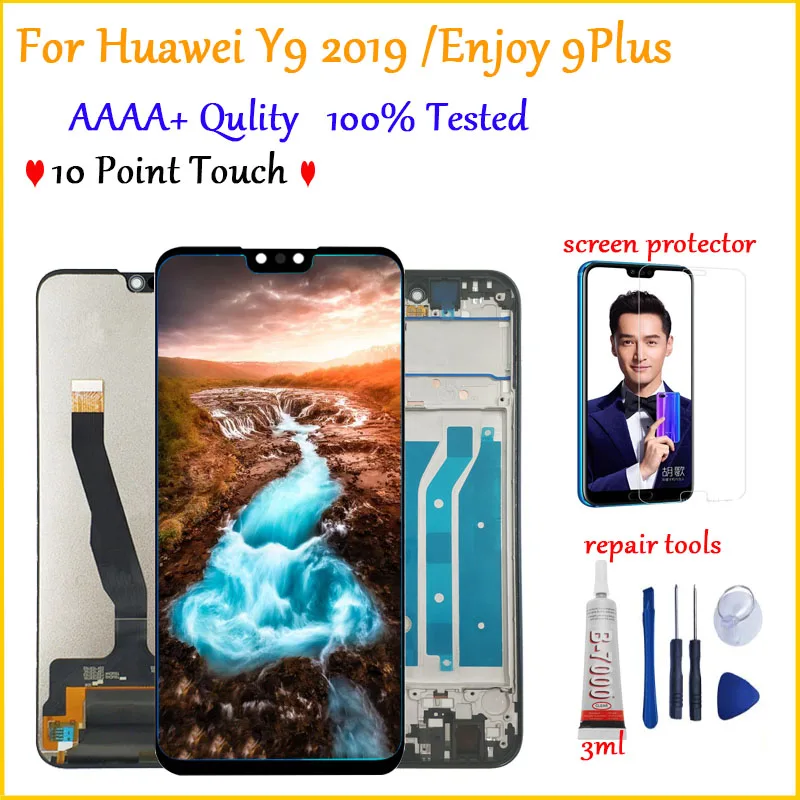 ЖК дисплей с дигитайзером сенсорного экрана для Huawei Y9 2019/ Enjoy 9 Plus запасные части +