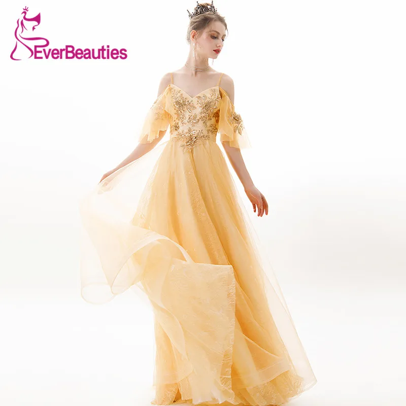 Robe De Soiree длинное вечернее платье 2020 Тюль официальное с аппликацией на выпускной