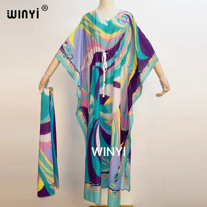 Женское длинное платье с рукавом летучая мышь повседневное свободное подиумное