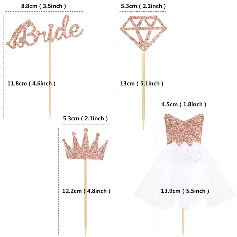 Украшение для торта из розового золота 4/12 шт. 3D украшения свадебного платья душа |