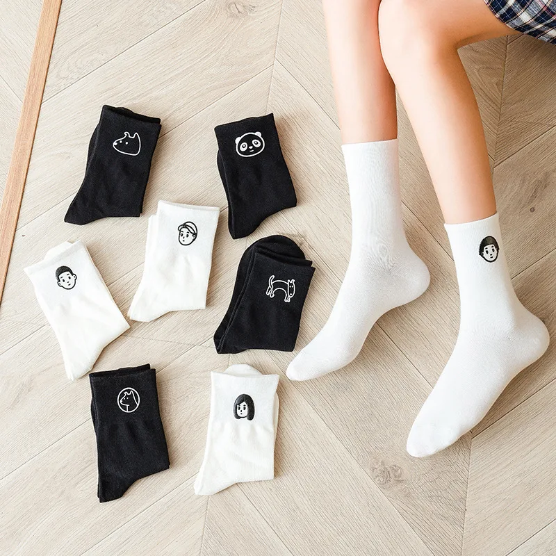 PEONFLY кавайные носки красочные Забавные милые с мультяшными персонажами и