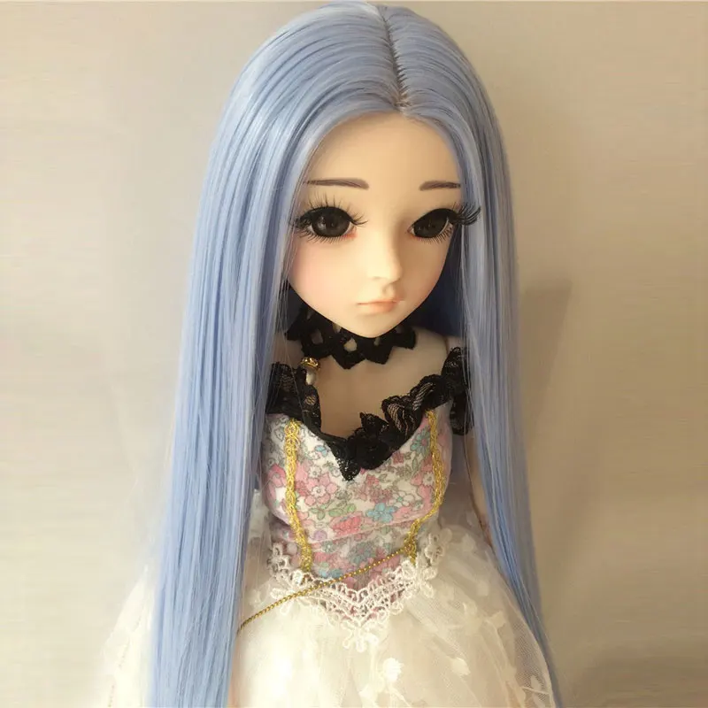 1/3 1/4 1/6 1/8 bjd sd кукла длинные прямые волосы высокотемпературные волосы синие куклы парик мульти-цветная кукла аксессуары
