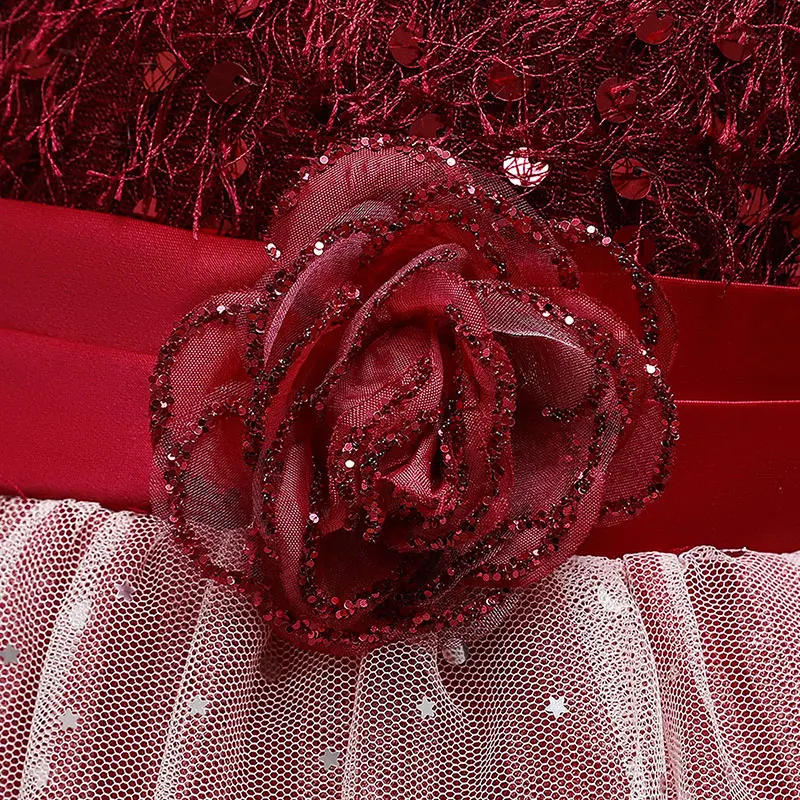 Детские Вечерние Платья с цветочным узором для девочек на свадьбу атласное