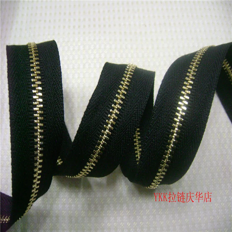 

6m/lot Continuous YKK Metal Zipper Black Chain with Slider Leather Handbags Box Sewing Accessories