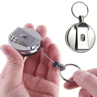 outdoor useful retractable pull chain reel id card badge keychain