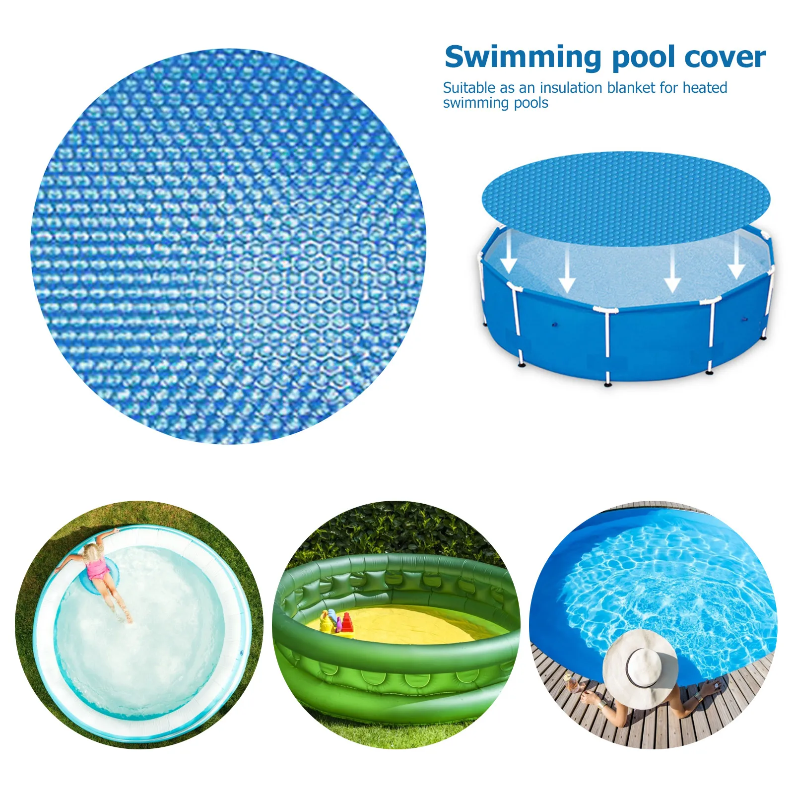 

Round Swimming Pool Solar Cover Protector Pool Sunscreen Insulation Film Summer Waterproof Pool Tub Dust Blanket Accessory