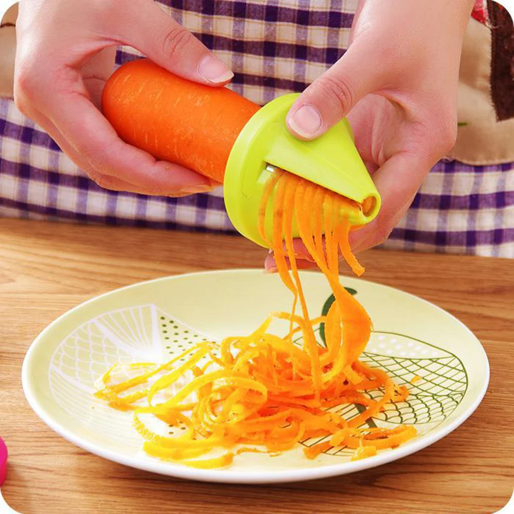

Vegetable Slicer Shred Device Spiral Carrot Radish Cutter Grater Cooking Tool Kitchen Tool Gadget Funnel Model 6.5cm*5.5cm CIQ