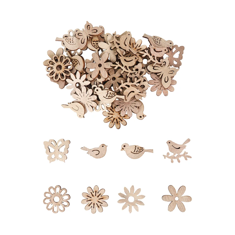 50pcs shape b 101% высокое качество красивый деревянный висячий орнамент для Рождественского украшения дома и украшения новогодней елки NewYear noel - Цвет: 50pcs shape b