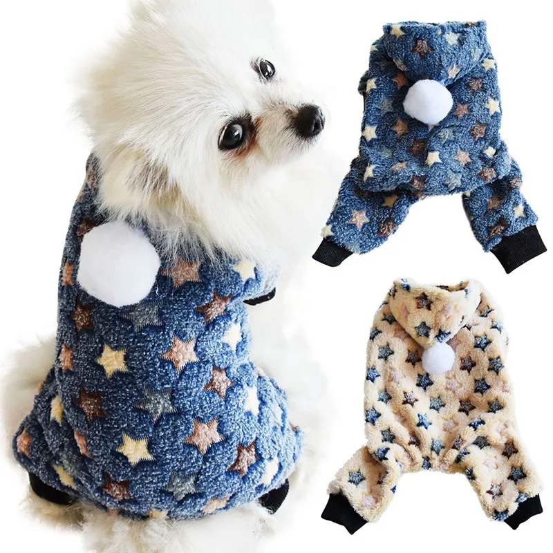 Милый комбинезон для собак теплое зимнее пальто щенка Кошки Одежда питомца