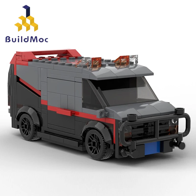 

Buildmoc A-Team GMC Vandura Van Classic TV Technical Car MOC-20604 SWAT Team Truck City Police Vehicle Building Blocks Toys Gift