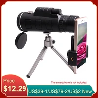 10x60 telescope monocular monocular binoculars clear weak night vision pocket telescope with smart phone holder for camping