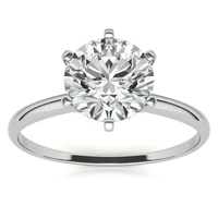 solid 14k white gold petite moissanite solitaire engagement ring for women with center round moissanite