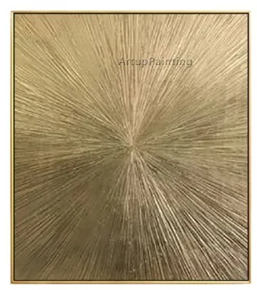 

No Framed Hand Painted Geometric Gold Laser Art Oil Abstract Painting Acrylic Texture Wall Art Pictures For Living Room for Wom