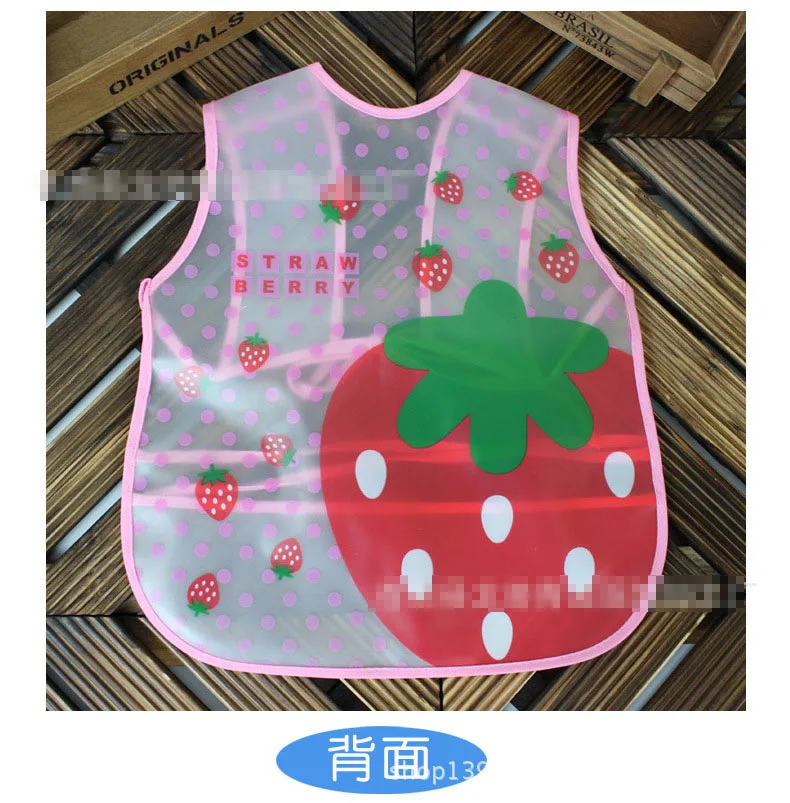 Red strawberry Топ детский рисовый фартук, пищевая карманная майка eva мягкие игрушки, водонепроницаемые нагрудники, тканевый чехол для одежды с рисунками животных из мультфильмов для детей - Цвет: Red strawberry