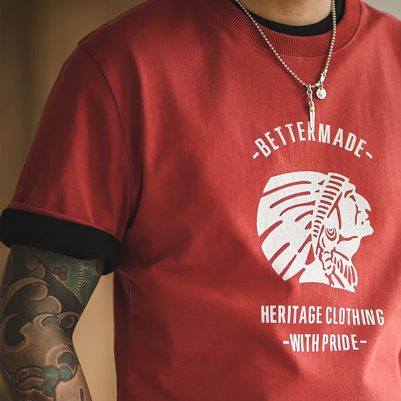 Мужская Повседневная футболка Maden красная черная серая хлопковая Футболка с