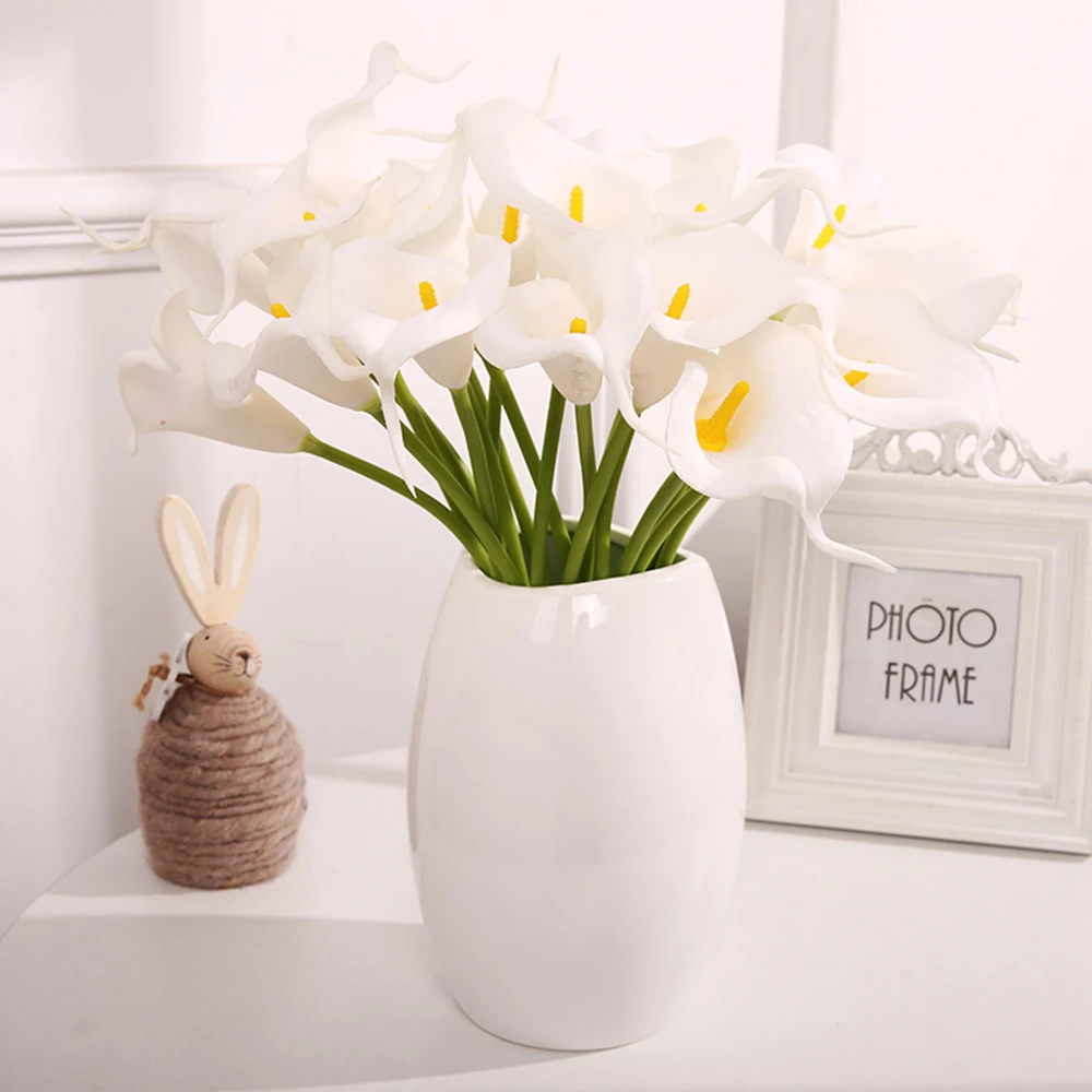 10Pcs Artificial Flowers Calla Lily New Year's Decor Dried Flower Home Christmas Wedding Decoration For Living Room Vase | Дом и сад