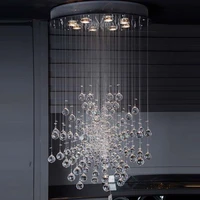 modern luxurious k9 crystal ceiling light fixture bar dining room hotel hanging lamps home indoor deco led warm white fixture