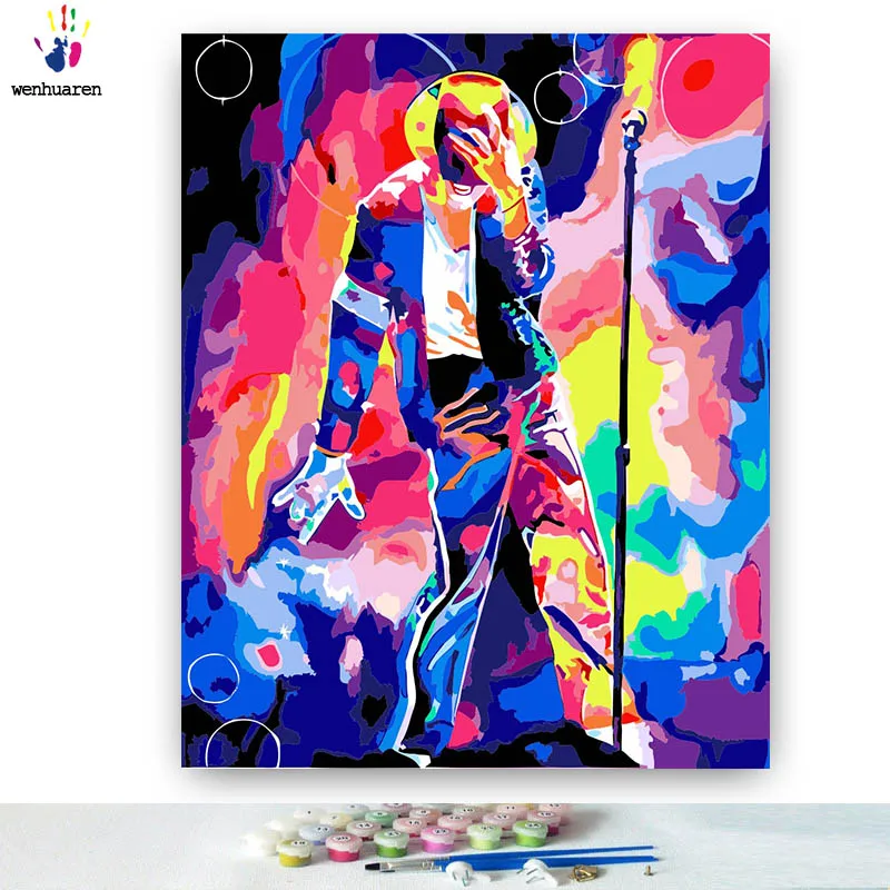 DIY картинки для раскраски по номерам с цветами популярная картина Майкла