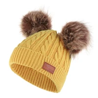 baby boy hat cute pompom baby cap beanie autumn winter warm knitted children girls hats solid hairball elastic kids caps bonnet