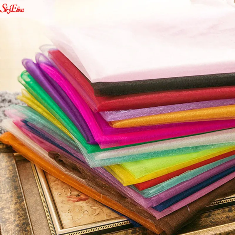 Белый рулон тюля 48 см x 5 м из ткани с кристаллами органза тюль катушка свадебное