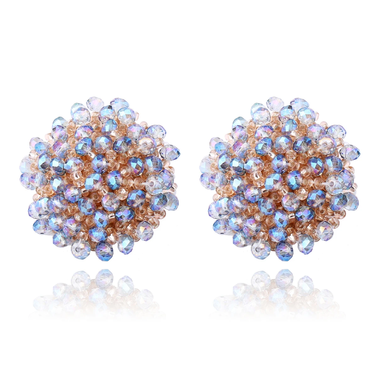 Ха ха и Тото модные красочные серьги гвоздики с кристаллами для девочек женские