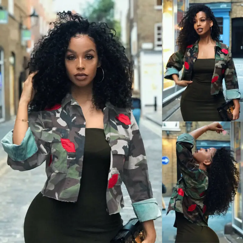 2019 Модный женский камуфляж военный армейский жакет верхняя одежда пальто