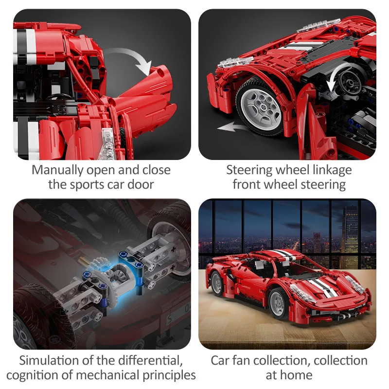 

Cada 1126PCS CITY Compatible Technical RC Car Building Blocks STEM Remote Control Toys Gift Red Supercar Bricks For Children