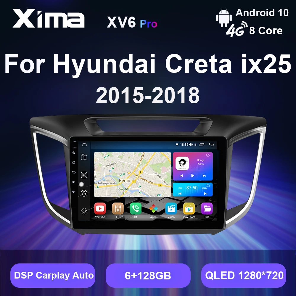 Автомагнитола XIMA XV6 Pro 2 din Android 10 Gps-навигация мультимедийный видеоплеер для hyundai ix25