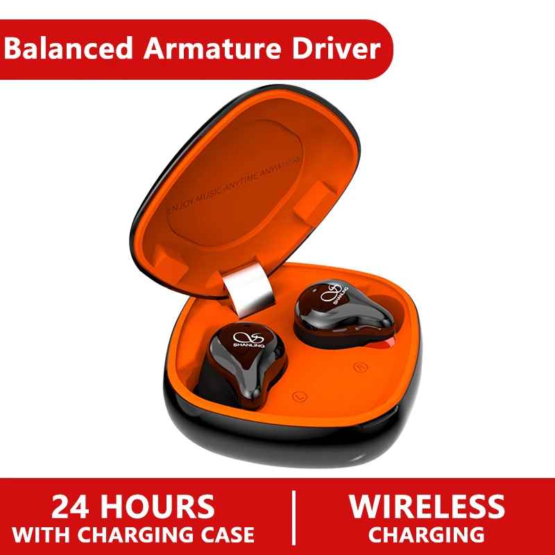 Black Shanling MTW100 беспроводные наушники TWS Bluetooth 5,0 IPX7 водонепроницаемые беспроводные наушники-вкладыши - Цвет: Black