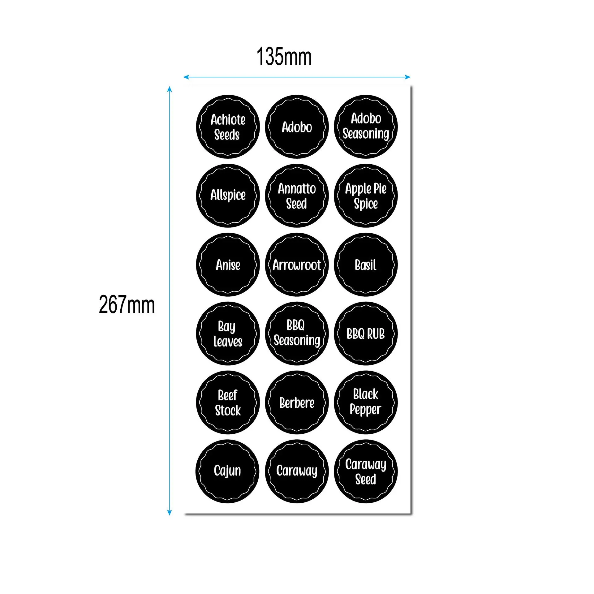 144/276 шт. самоклеящиеся наклейки для приправ трав | Дом и сад