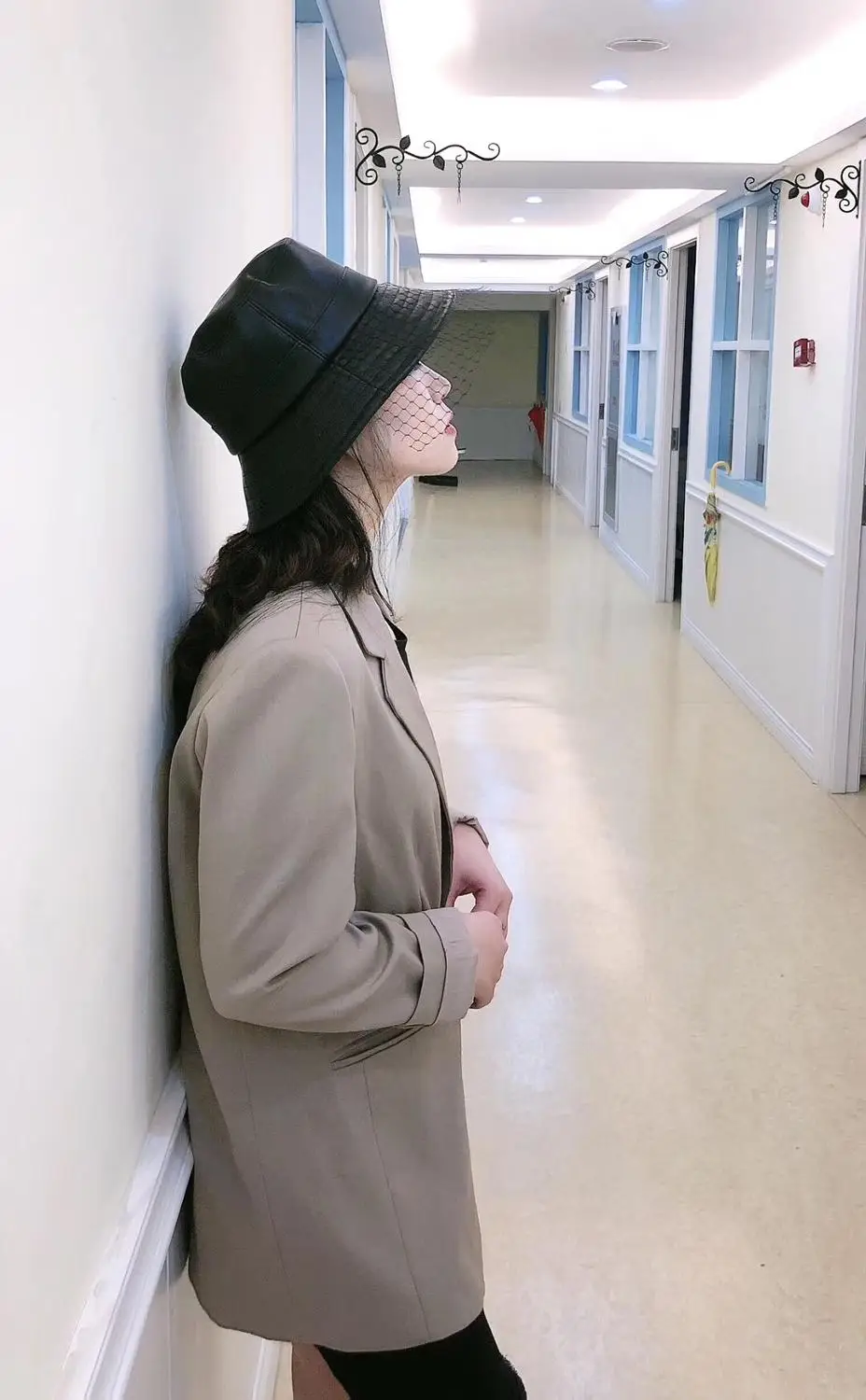 202009-jinxi  fashion faux leather mesh lady bucket cap women  fishermen hat