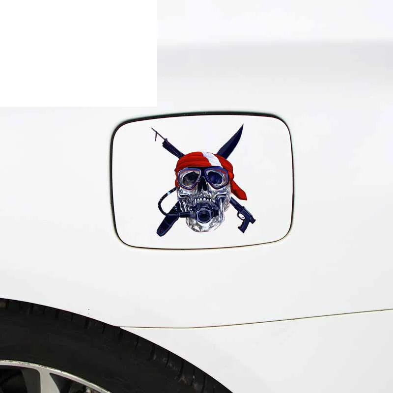 

Skull Diver Down Cartoon Cartoon Car Sticker Vinyl Auto Accessories Car Window Car Styling Decal PVC 13cm*10cm Cover Scratches