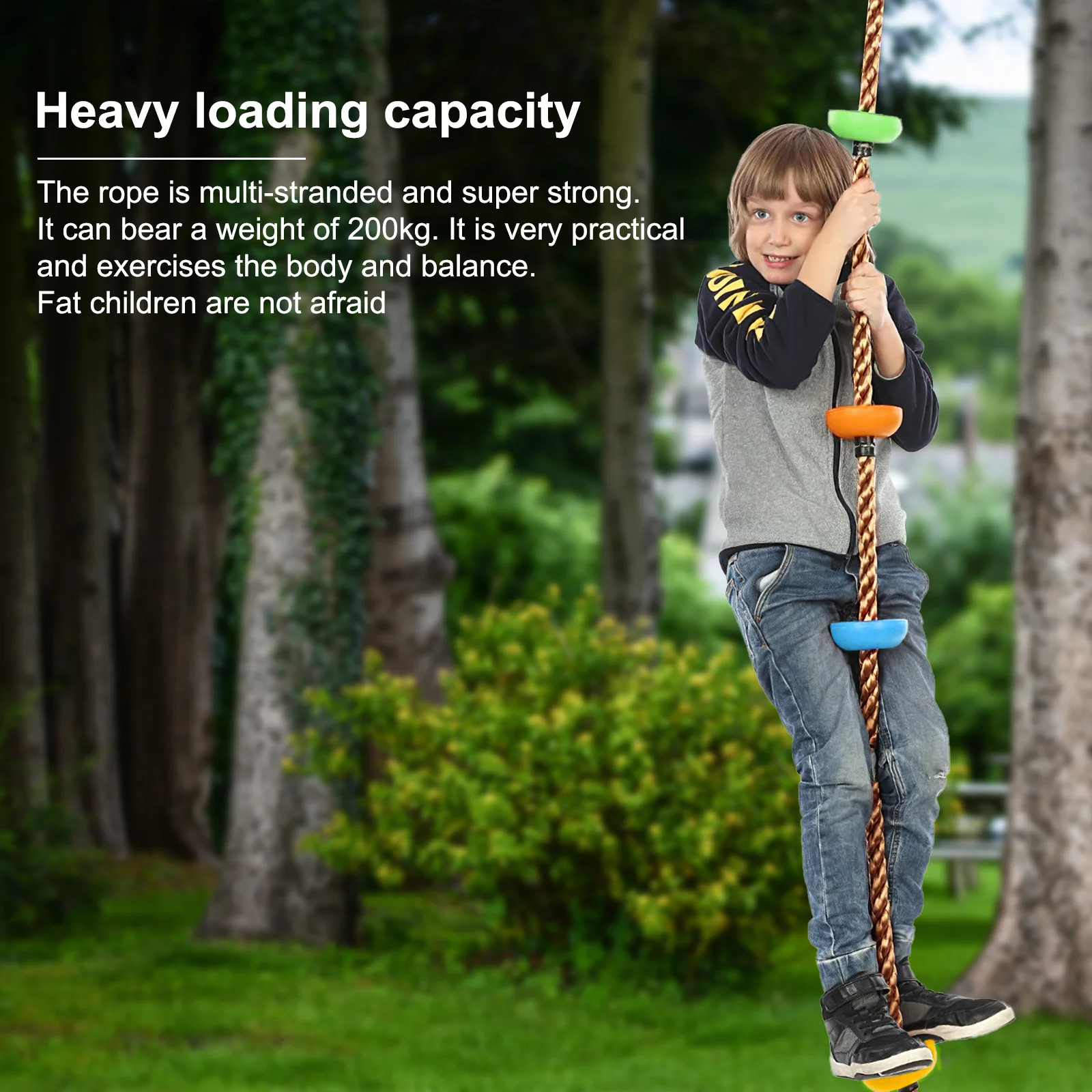 

Kids Tree Swing Climbing Rope With Platforms,Disc Tree Swing Seat,Outdoor Indoor Swings And Swing Set Accessories
