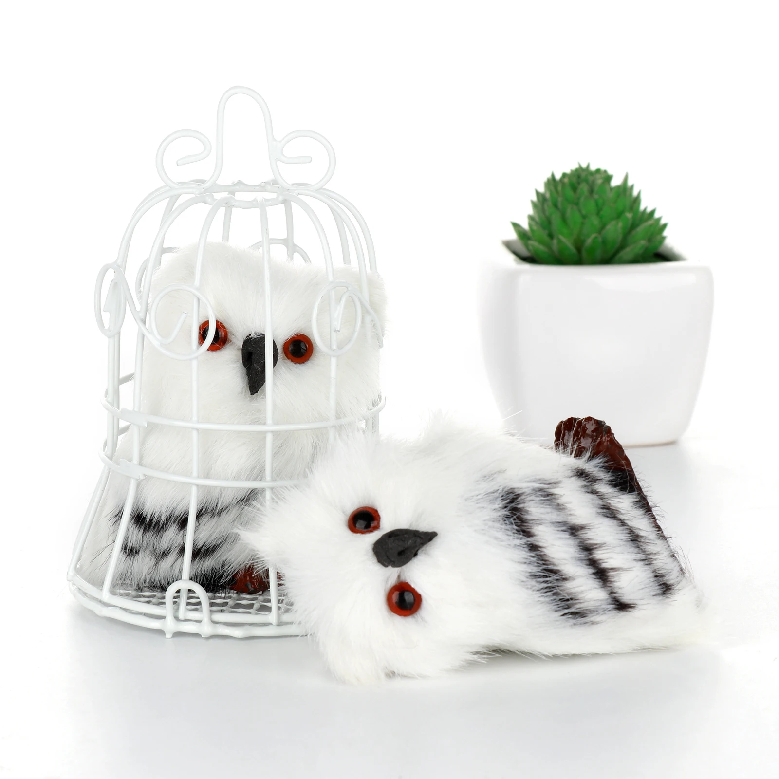 

Owl Furry Christmas Ornament Decoration Adornment Simulation Xmas Night Yule Embellish Household Props