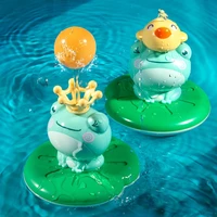 electric bath toy spray water floating rotation frog sprinkler shower game frog sprinkler fountain for kids bathtub float toys