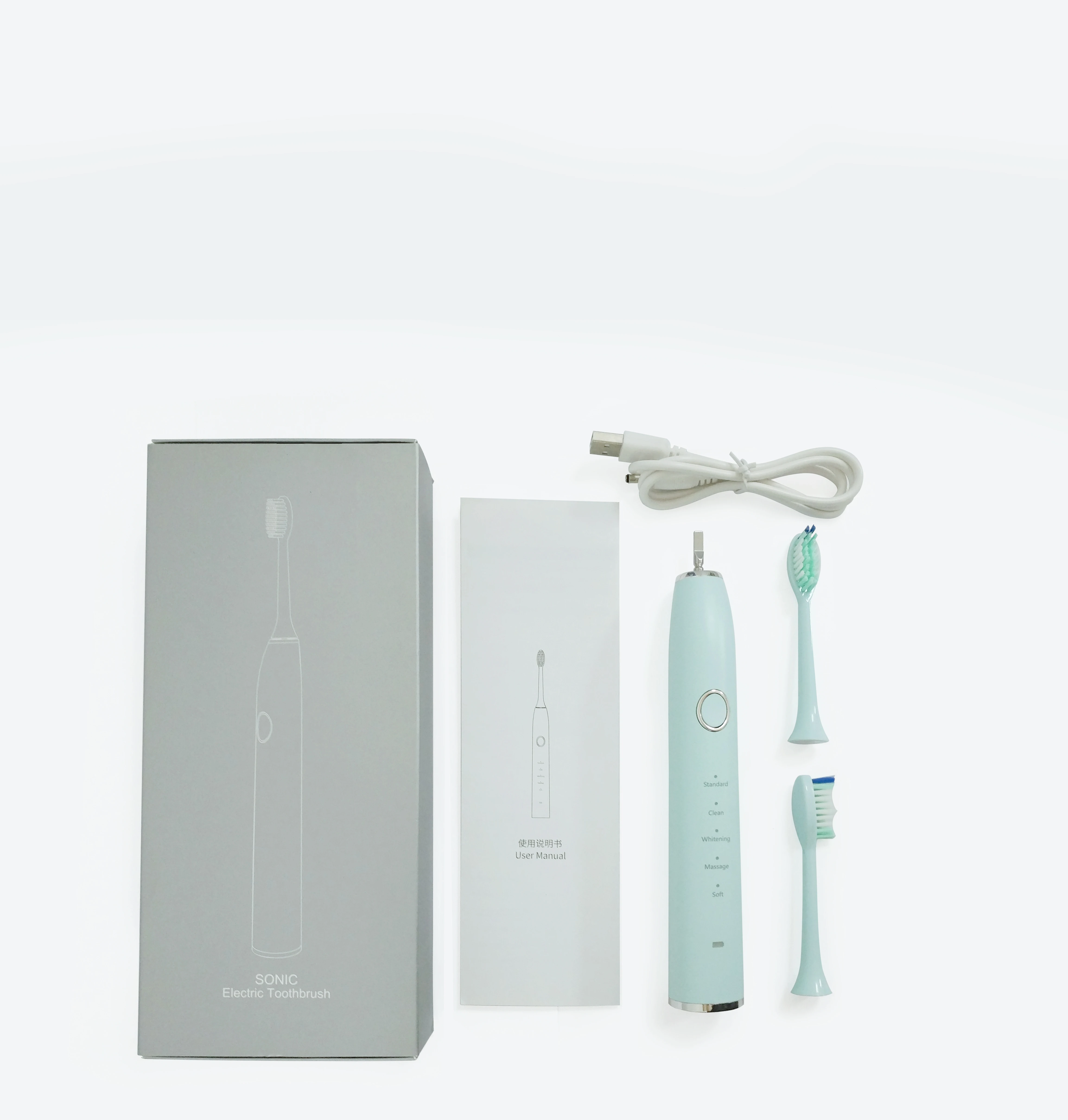 Звуковая электрическая зубная щетка для взрослых USB перезаряжаемая