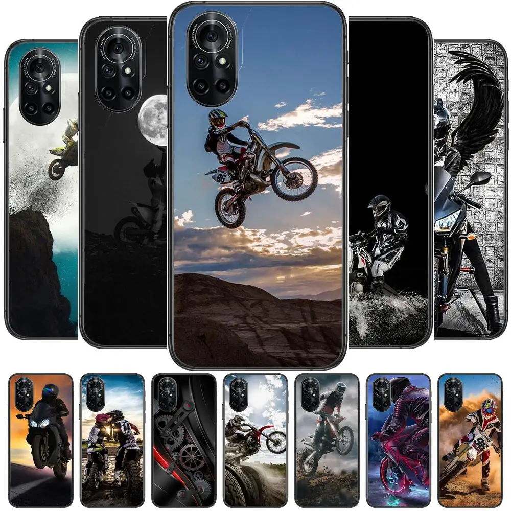 

Motocross sports competition Clear Phone Case For Huawei Honor 20 10 9 8A 7 5T X Pro Lite 5G Black Etui Coque Hoesjes Comic Fa