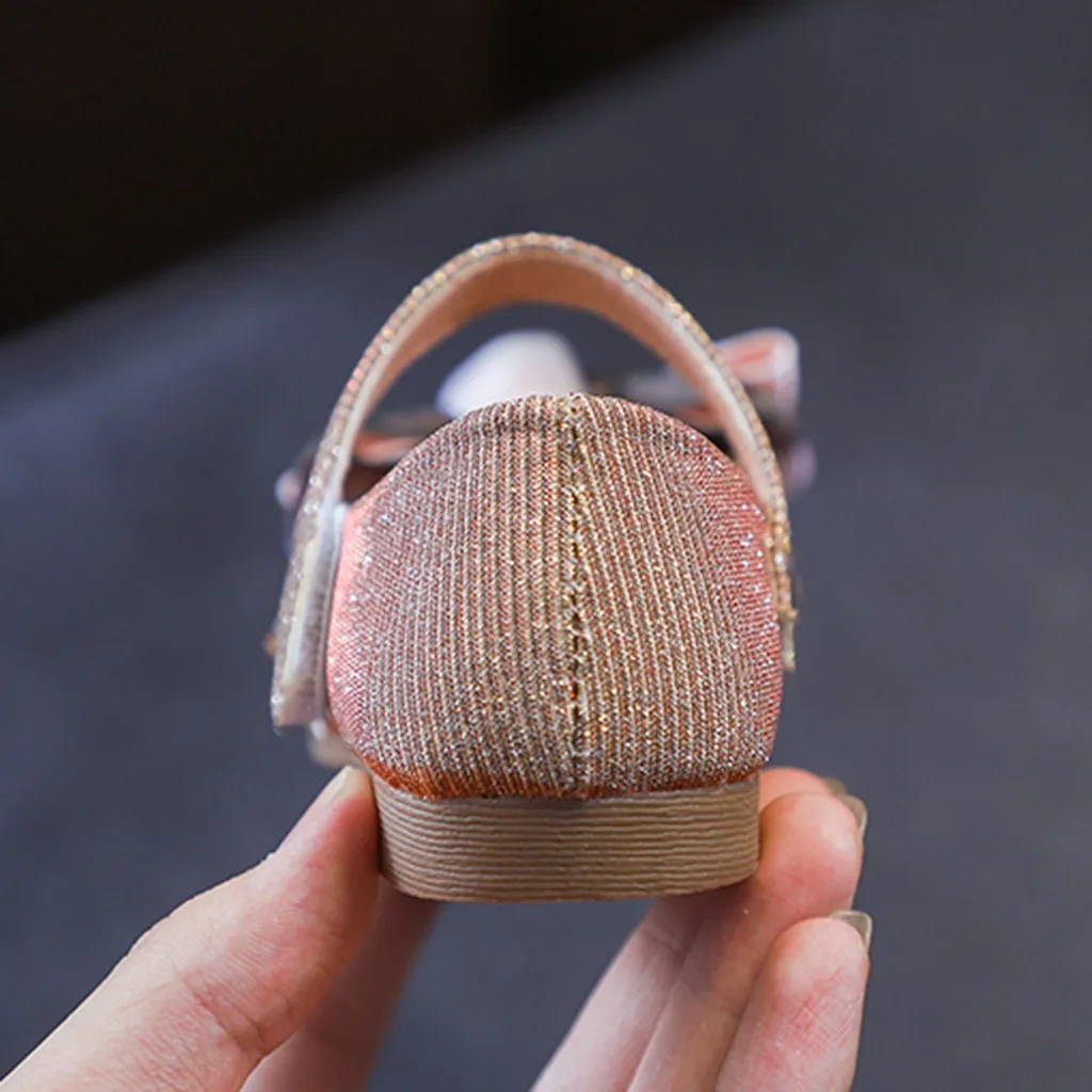 Children Kids Sandals Baby Girls Shoes Bowknot Sequins Crystal Bling Single Princess Dance Casual Детская Обувь Melissa | одежда и