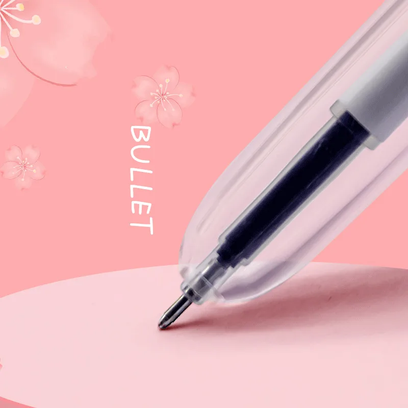 Gel pen slim 0.38mm black ink fruit cherry patterns click &amp plugged style smooth gel 4pcs/lot | Канцтовары для офиса и дома