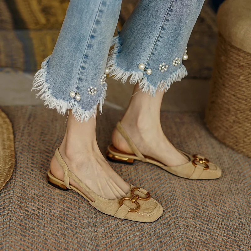

Women's Sandals 2021 New Summer Fashion Outdoor Comfortable Baotou Casual Sandals Sexy Square Heel Shoes for Woman Zapatos Mujer