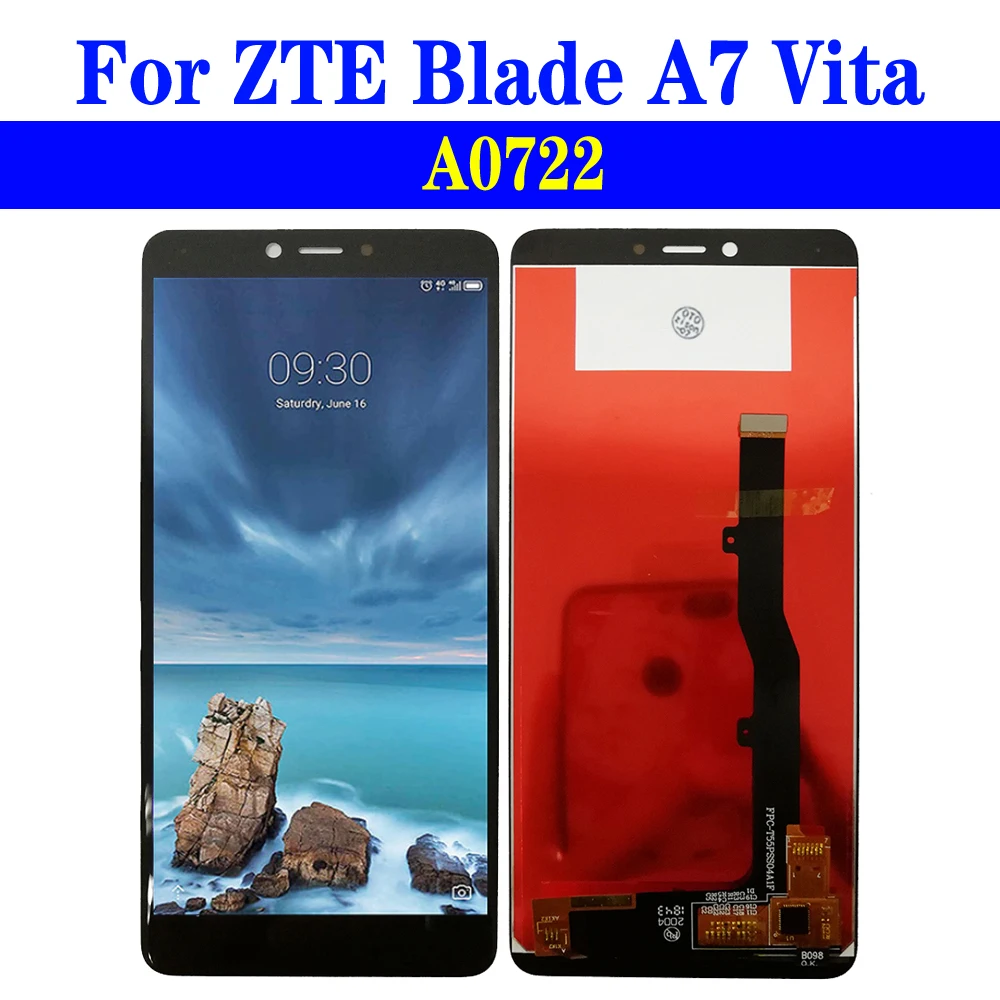 Дисплей 5 45 дюйма для ZTE Blade A7 Vita LCD A0722 ЖК-экран сенсорный датчик дигитайзер в сборе