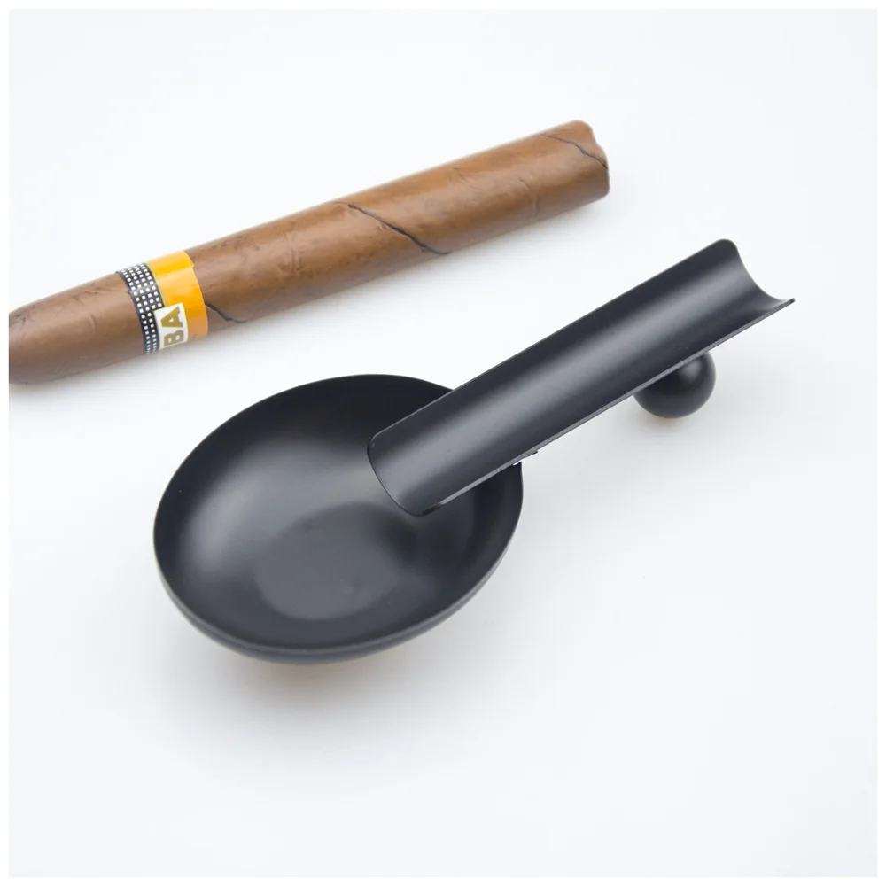 

1pc Metal Cigar Ashtray Large Diameter 1 Ash Slot Cigar Holder Portable Pocket Cigar Ash Tray Smoking Accesories for Home Office