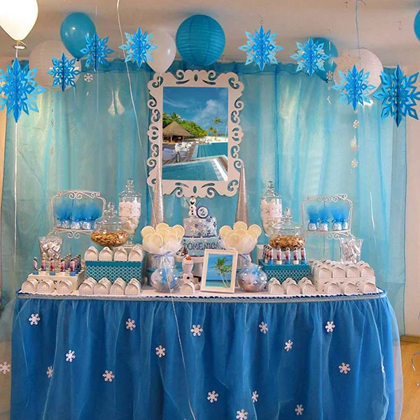 6 шт. картонные 3D полые снежинки подвесные украшения для рождественской