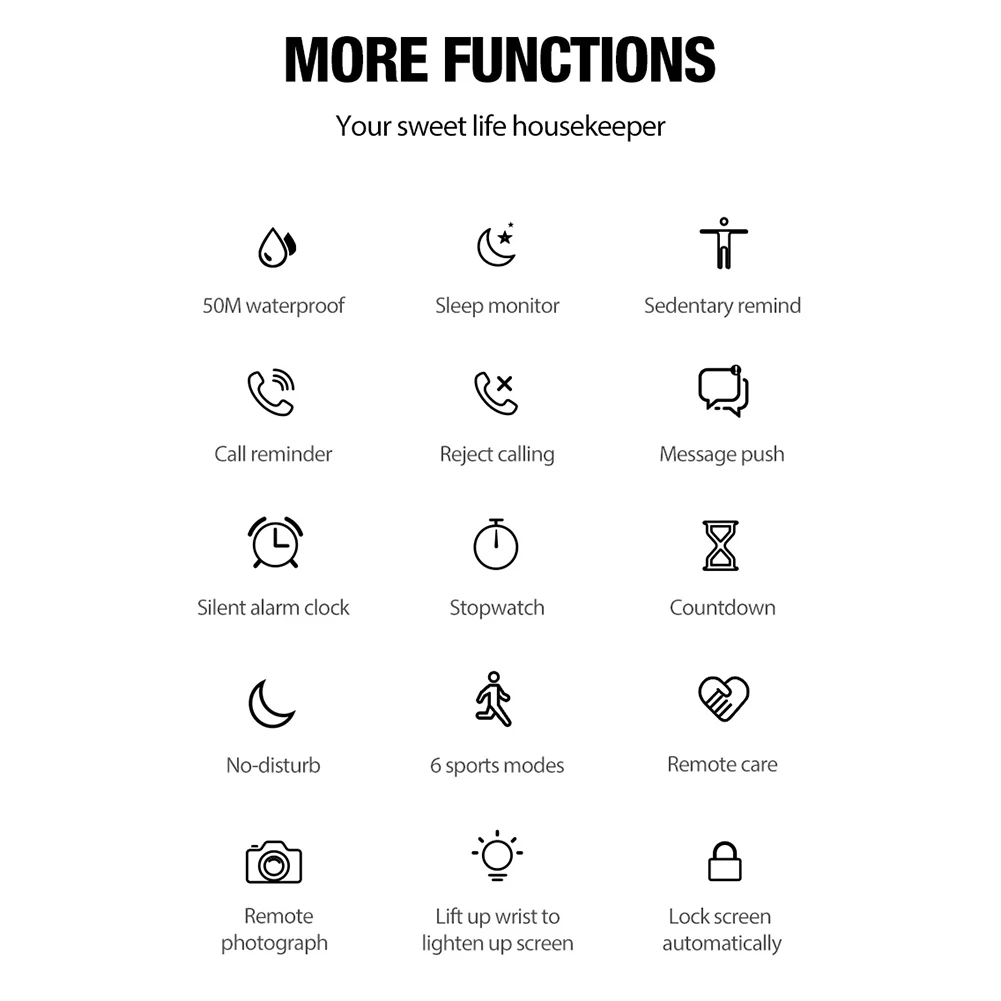 

New Smart Full Screen Watch Heart Rate Sports Pedometer Body Temperature Monitoring Waterproof Bracelet Unisex New Arrival