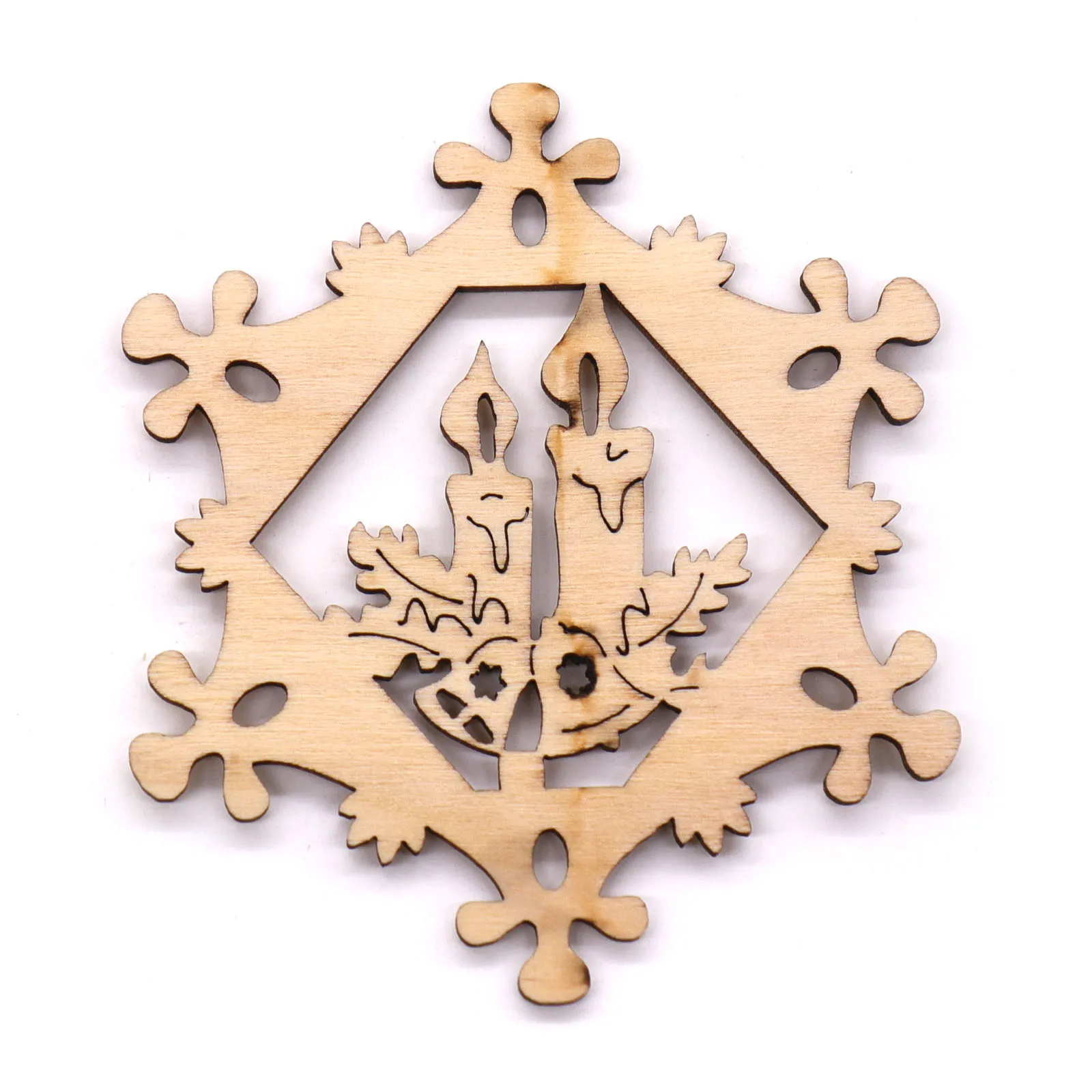 10 шт. DIY рождественские снежинки олень и Дерево Деревянные Подвески