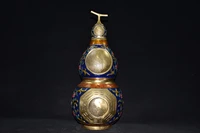 16chinese folk collection old bronze cloisonne gilt treasure of town house gourd tai chi gather wealth office ornaments exorcis