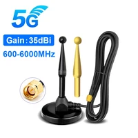 3g 4g 5g antenna 35dbi 600 6000mhz sma male 2 4g wifi antena gsm gprs magnetic mount for modem router