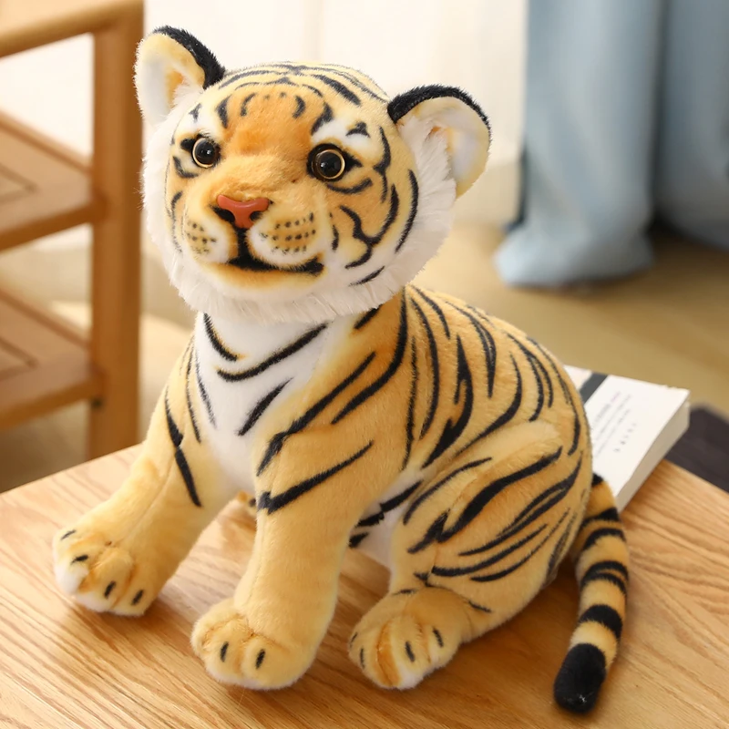 

33 см Симпатичный реалистичный Тигр пушистые мягкие животные белый тигр плюшевые игрушки маленький размер реальная жизнь дикие животные Де...