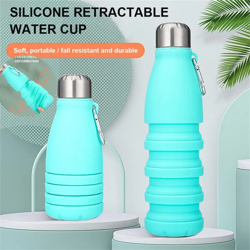 

550ml Folding Water Cup Creative Retractable Silicone Bottle Portable Outdoor Climbing Sport Water Bottle Multipurpose Drink Cup