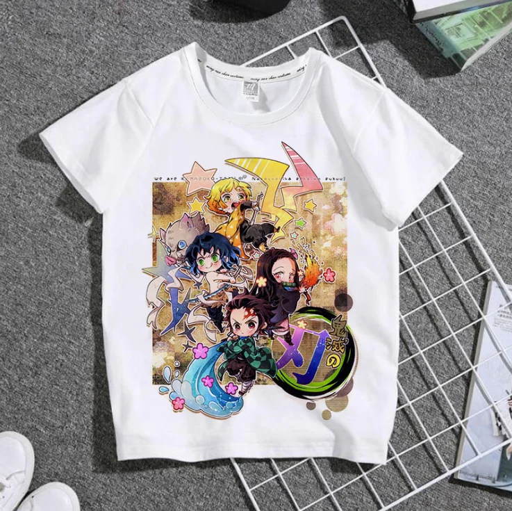 

Hot Kawaii Cartoon Cute Demon Slayer Mother Kids Family Clothes Children's T-shirt Graphic Tops Female Tee Summer Women T-shirts